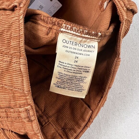 Outerknown Lou Cord Pants Women’s 24 Faded Cedar Brown High Rise Corduroy - Picture 13 of 16